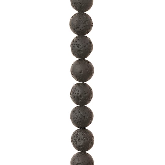 Black Lava Quartz Round Beads, 10mm by Bead Landing™